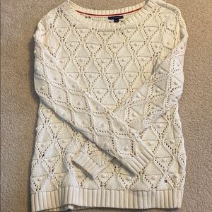 Cable knit cotton sweater